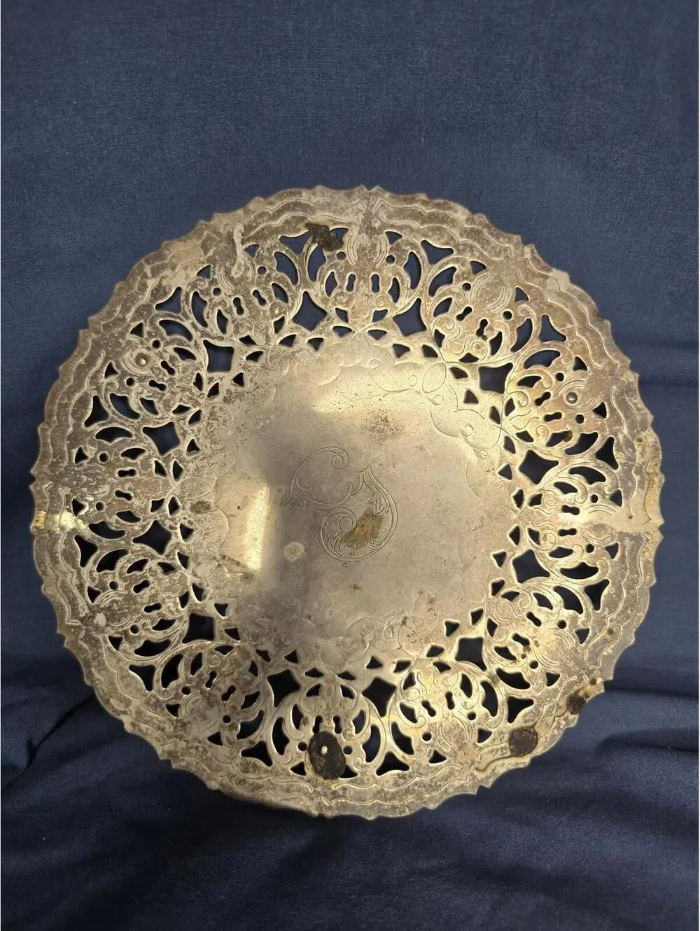 Set of 2 Vintage William Adams Trivet Italian Silver Plate Filigree Pierced